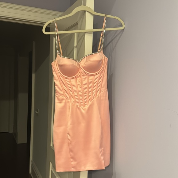 Oh Polly MAEVE Corset Mini Dress in Blush size: US 4 good condition worn once - Picture 2 of 4
